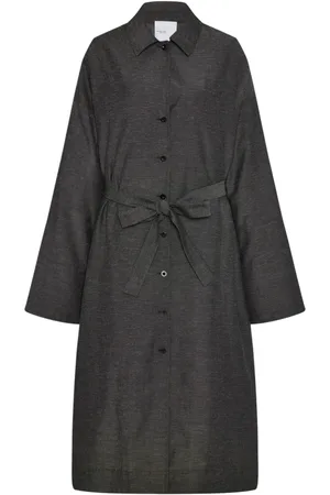 ROSETTA GETTY Spread-collar belted trench coat