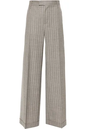 Brunello Cucinelli Striped mid-rise tailored trousers