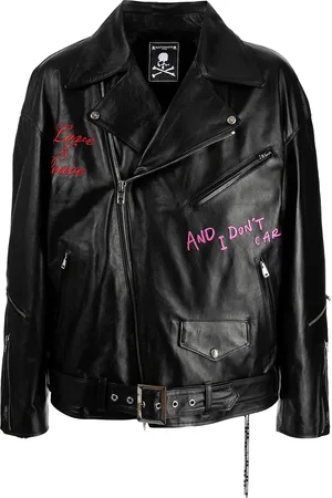 MASTERMIND Embroidered leather jacket