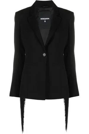 Patrizia Pepe Fringed twill blazer