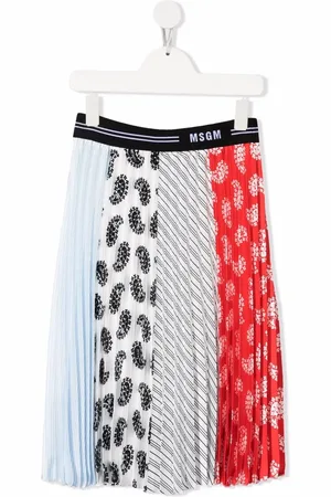 Msgm Patchwork pleated midi skirt