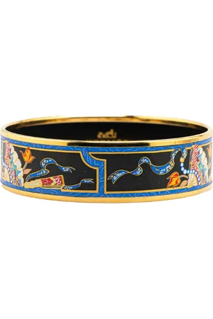 Hermès 20th Century Wide Folding Fan Enamel Bangle 70 costume bracelet
