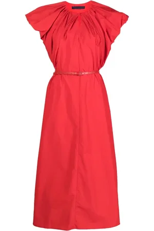 JUUN.J Puff-sleeve gathered midi-dress