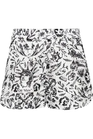 OFF-WHITE Tattoo graphic-print pajama shorts