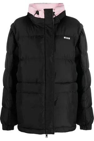 Msgm Detachable-sleeves hooded jacket