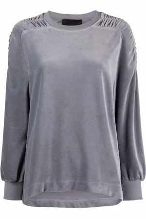 Alberta Ferretti Velvet rib-trimmed sweatshirt