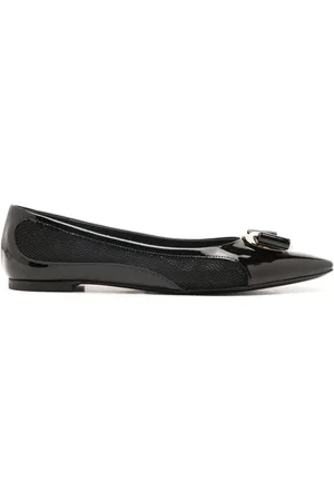 Salvatore Ferragamo Vara mesh-paneling ballerina shoes