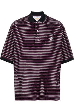 UNDERCOVER Stripe-print cotton polo shirt