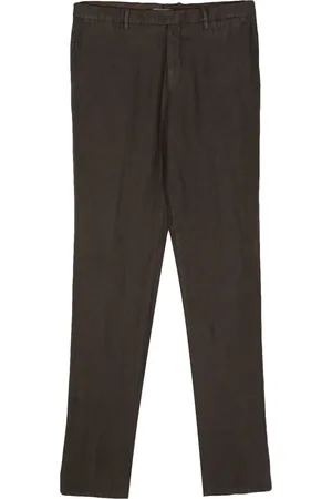 Boglioli Linen chambray tapered trousers
