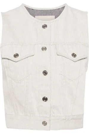 SYSTEM Collarless denim vest