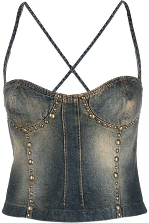 BLUMARINE Denim tank top