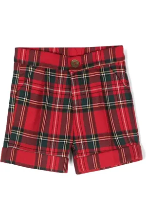 LA STUPENDERIA Tartan-print tailored shorts