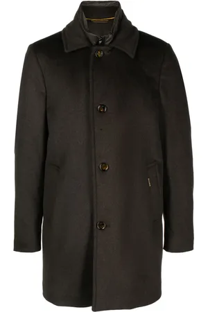 MOORER Single-breasted peaked coat