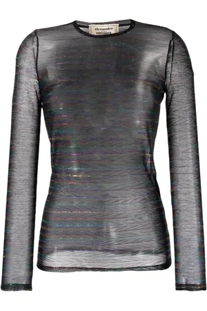 ALESSANDRO ENRIQUEZ Striped metallic sheer top