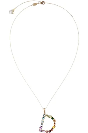 Dolce & Gabbana 18kt yellow initial D gemstone necklace