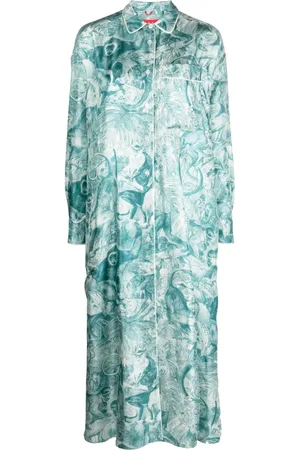 F.R.S For Restless Sleepers Forest-print shirt dress