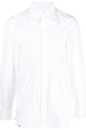 Charles Jeffrey Loverboy Smocking stitch long-sleeve shirt