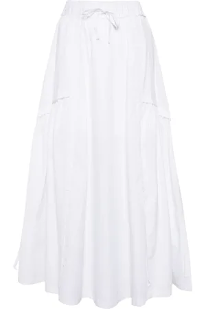ISABEL BENENATO Drawstring-waist cotton midi skirt