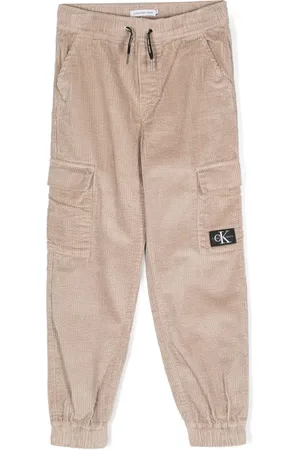 Calvin Klein Corduroy logo-appliqué cargo trousers