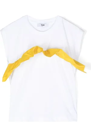 Msgm Ruffle-detailing cotton T-shirt