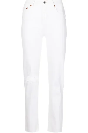 RE/DONE Distressed straight-leg jeans