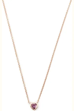 EF Collection 14kt rose gold Heart sapphire necklace