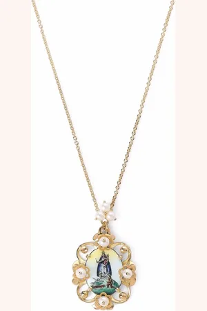 Dolce & Gabbana 18kt yellow Madonna medallion necklace