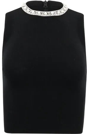 ALICE+OLIVIA Amity pearl-embellished top