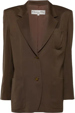 Dior Shoulder-pad notched-lapel wool blazer