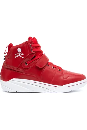 MASTERMIND Skull-print leather sneakers