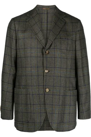 Sartorio Napoli Plaid-check wool blend blazer