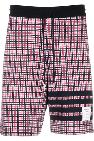 Thom Browne Checked jacquard track shorts