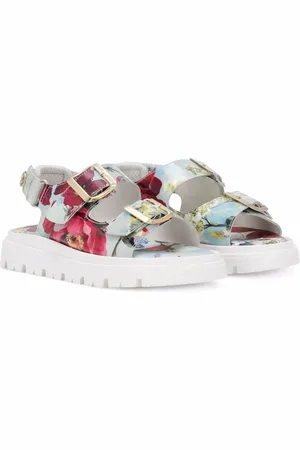 Dolce & Gabbana Floral-print double-buckle sandals
