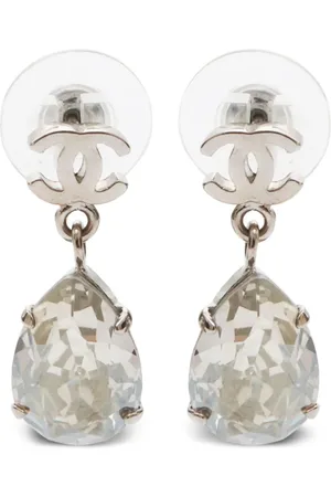 CHANEL 2010s rhinestone drop earrings