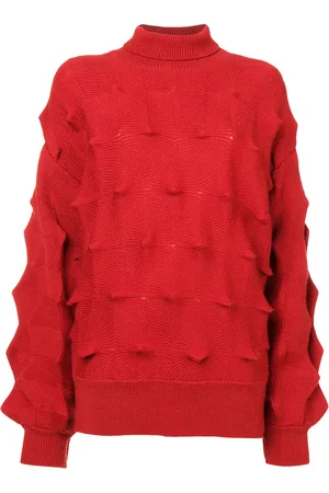 Issey Miyake Zigzag structured roll neck sweater