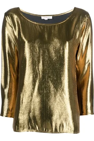Saint Laurent 1990s long-sleeved metallic blouse