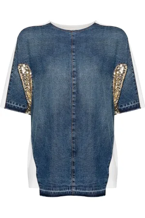 UNDERCOVER Sequin-detail denim T-shirt