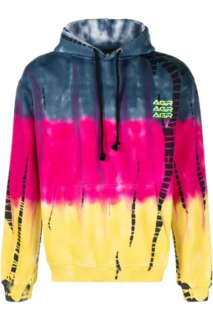AGR Tie-dye print cotton hoodie