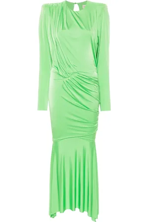 ALEXANDRE VAUTHIER Pleated satin maxi dress