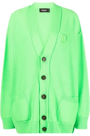 Dsquared2 Embroidered-logo virgin wool cardigan