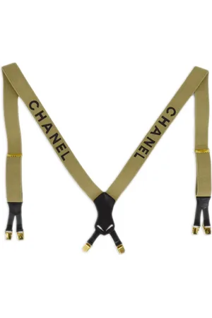 CHANEL 1990-2000s logo-jacquard suspenders