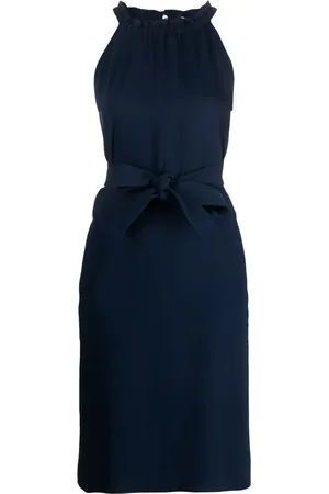P.A.R.O.S.H. Gathered neckline belted dress