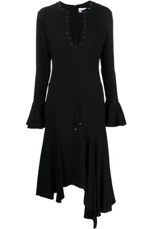 BLUMARINE Eyelet-detail asymmetric dress