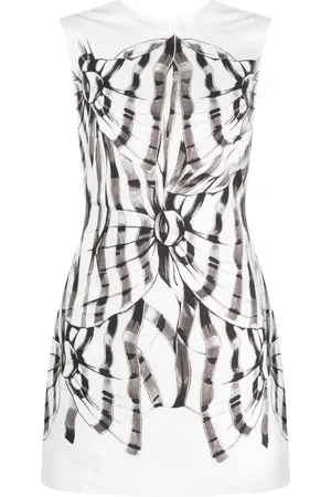 Msgm Abstract-print fitted dress