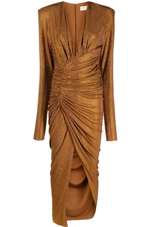 ALEXANDRE VAUTHIER Microcrystal-embellished ruched gown
