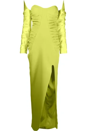 Gaby Charbachy Off-shoulder ruched gown