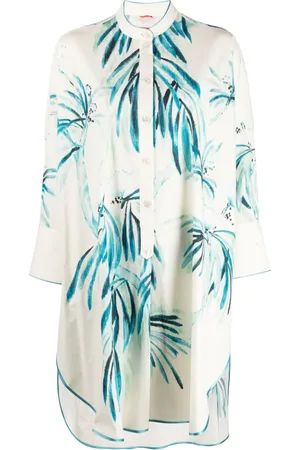 F.R.S For Restless Sleepers Leaf-print cotton shirt dress