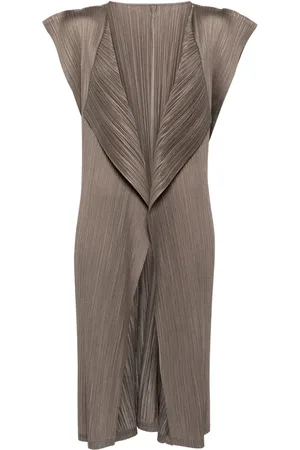 PLEATS PLEASE ISSEY MIYAKE Plissé satin cardigan