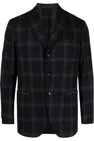 Sartorio Napoli Plaid-check virgin wool blazer