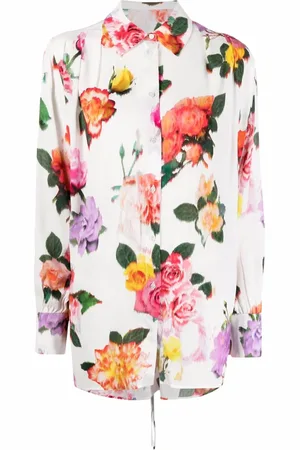 Msgm Floral-print long-sleeved shirt
